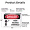Signmission High Voltage Overhead Danger Sign, Aluminum, 14in W x 10in L, 2PK OS-2PACK-DS-A-1014-L-1334 - alternate 8